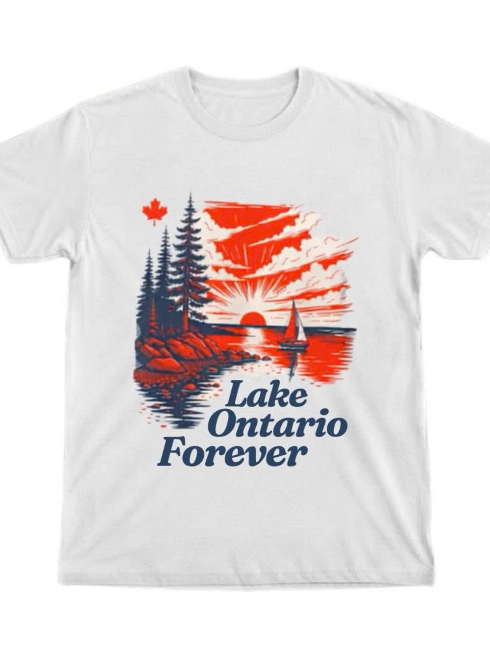 Lake Ontario Forever White Graphic Tee